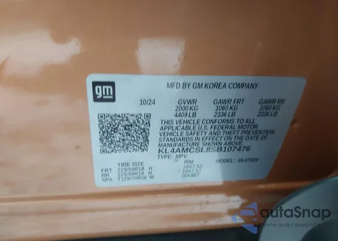 2025 Buick Encore Gx Preferred Awd from USA, damaged, VIN KL4AMCSL8SB107476